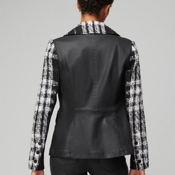 White House Black Market Tweed Moto Jacket SZ 8 - Picture 4 of 10